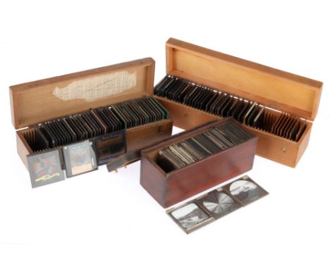 Lantern Slides 3 boxes of lantern slides with subjects including Niagara Falls, Military images from 1st World War, war propa