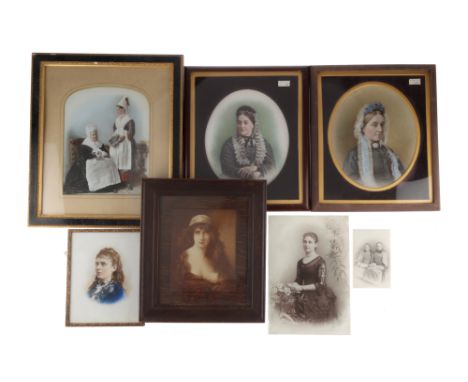 Opalotypes 5 opalotypes, all portraits. 3 framed and glazed (Large) hand tinted. Opalotypes are collodion or gelatin, as an e