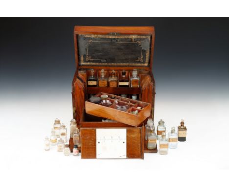 A Substantial Victorian Medicine Chest, English, c.1880, unsigned, the substantial cabinet constructed of French polished hea