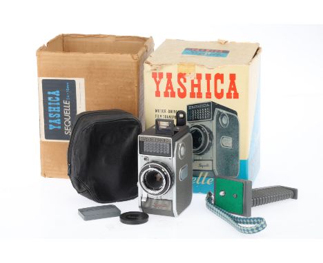 A Yashica Sequelle Half Frame Camera, grey, serial number 17166, body G, light meter responds, controls appear to operate, wi
