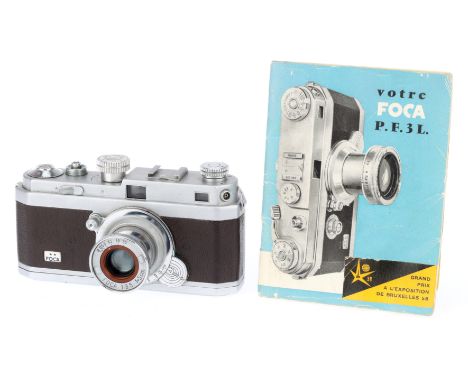 An O.P.L. Foca PF2 Rangefinder Camera, silver, serial number 12.325, body VG, rangefinder patch just visible, shutter works, 