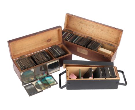 Lantern Slides incl. Graystone Bird 3 boxes of lantern slides, many advertising, shipping and a charming group by Graystone B