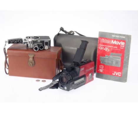 A Pair of Cine and Video Cameras, comprising a JVC GR-45 camcorder, untested, no power supply, in original semi-rigid case, a