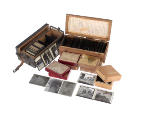 Glass Plate Negatives A box of mixed glass plate negatives, mainly quarter plate and a box of lantern slides. Mixed