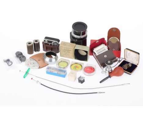 A Small Selection of Photgraphica, to include an Ensign Posometer, a Gossen Colour Finder, a shoe mount rangefinder, mechanic