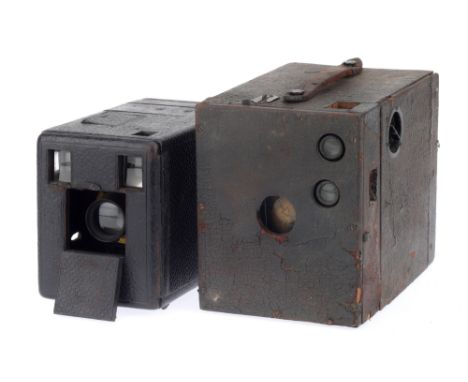 A W. Butcher No.2 Primus Camera, black, body F, lens present optics F with haze, focus operates, shutter not tested, and anot
