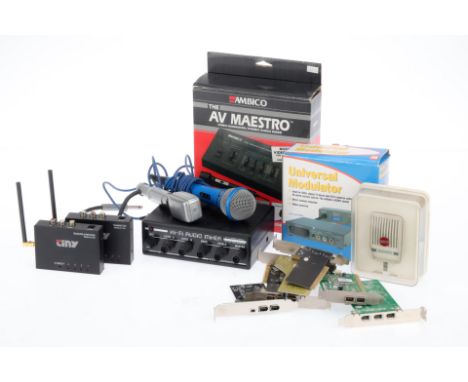 A Selection of PCI Firewire Cards, a selection of, untested, together with a microphone, &amp; other electronics, untested,