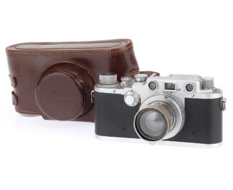 A Leica IIIc Rangefinder Camera, silver, serial number 392319, body VG, shutter high speeds work, low speeds all work as 'B',