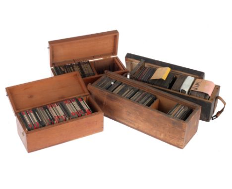 Lantern Slides Incl Cornwall and Scilly Isles 3 boxes of lantern slides, views of Worcester, Leek, Cheddleton (50) Cornwall a
