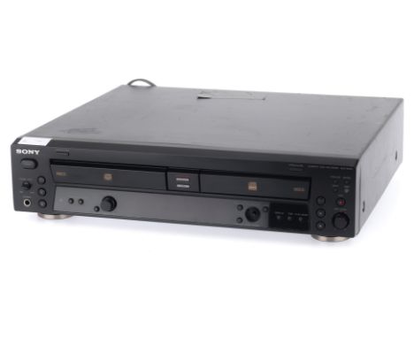 A Sony Compact Disc Recorder RCD-W100, black, appears to be working at the time of auction, PAT test = PASS,