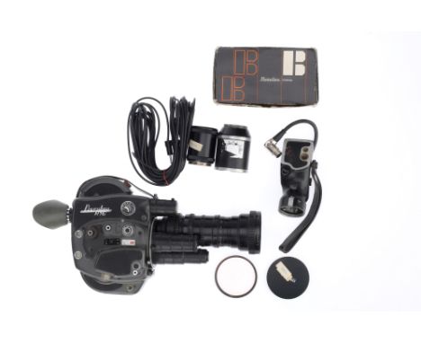 A Beaulieu R16 Cine Camera, black, body F-G, untested, with Angenieux type 10 x 12B f/2.2 zoom lens, barrel G, optics G.