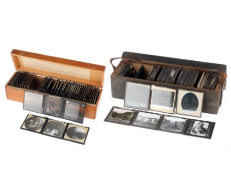 Lantern Slides 2 boxes of mixed lantern slides. Scenes in UK and Europe including Oxenhope, Birds and some Graystone Bird of 