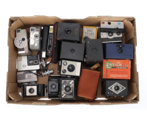 A Selection of Box Cameras, to include an Ensign E20, body G, an Ensign E29, blue, body F-G, a Brownie No.2, body F-G, a Brow