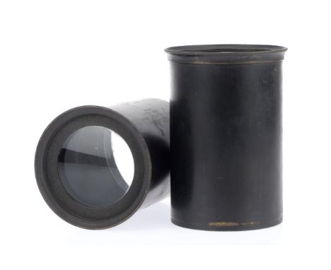 2 Large 8in Dallmeyer Projection Lenses, No.62251 &amp; 62252, large projection lenses, from a biunial type magic lantern bot