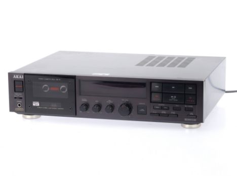 An Akai GX-6 Hi-Fi Stereo Cassette Deck, black, serial number 10955-02458, condition G, light scratches to top casing, front 