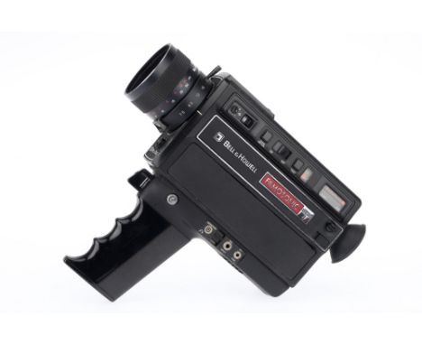A Bell and Howell Filmosonic Cine Camera, black, body G, untested, with a f/1.8 7.5-60mm macro lens, optics F-G.