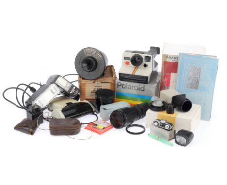 A Selection of Mixed Photographica, to include a Polaroid 1000 Land Camera, untested, a Computar f/2.5 cine zoom lens, a copy