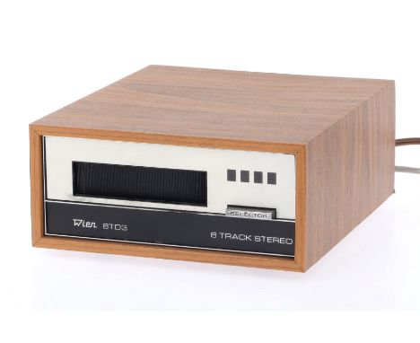 A Wien 8T03 8 Track Stereo Player, in F-G condition, unit powers on when 8 track tape inserted, track selection LEDs light up