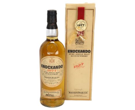 Knockando Pure Single Malt Scotch Whisky, 1977 Season, 75cl, 40% vol., boxed and with leafletBottle in good condition, box sh