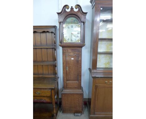 A George III inlaid oak 30-hour longcase clock 