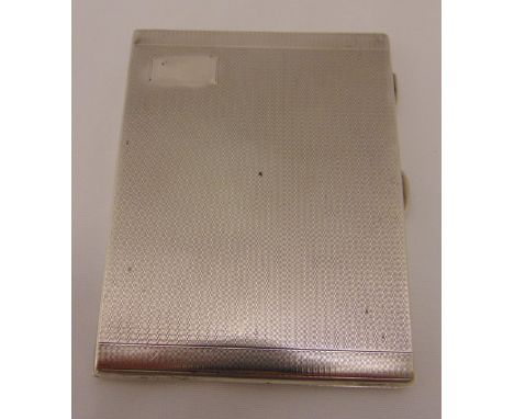A hallmarked silver engine turned cigarette case, approx total weight 170g