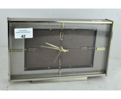 A vintage Metamec mantel clock, of rectangular form