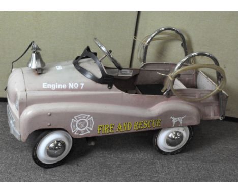 A vintage fire and rescue child's pedal car fire engine, 