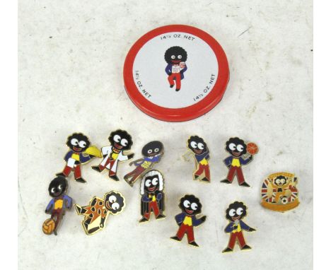 A group of eleven vintage Robertson's enamel Golly pin badges