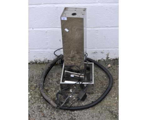 A modern chromed garden water feature and stand, with LED's, 66cm high