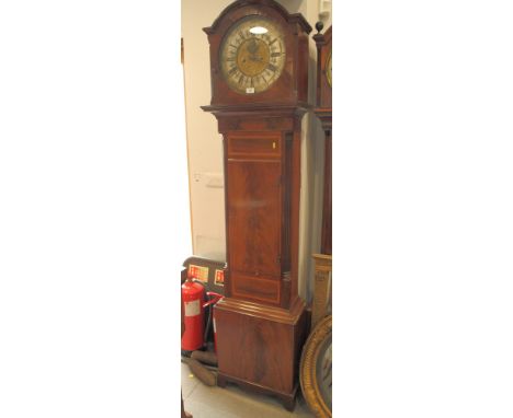 A late Georgian mahogany long case clock with circular dial and silvered chapter ring, eight-day striking movement by Martin 