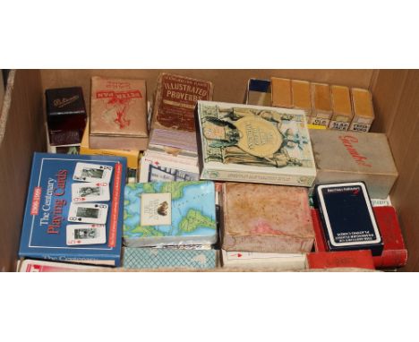 A large collection of playing cards and other games, mostly vintage and mid 20th Century