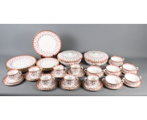 A Spode fine bone china "Fleur de Lys" complete service for six, fifty pieces approx