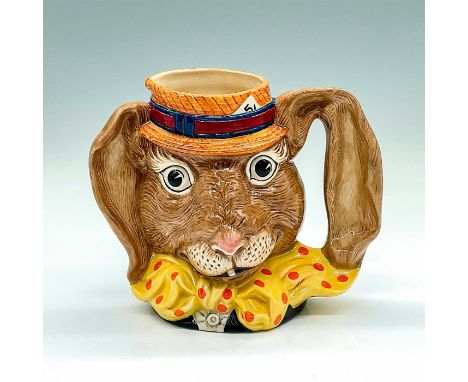 D6776. American Toby Jug Museum Collection. Unique colorway: tan straw hat with a blue and red band, and a yellow bow tie wit