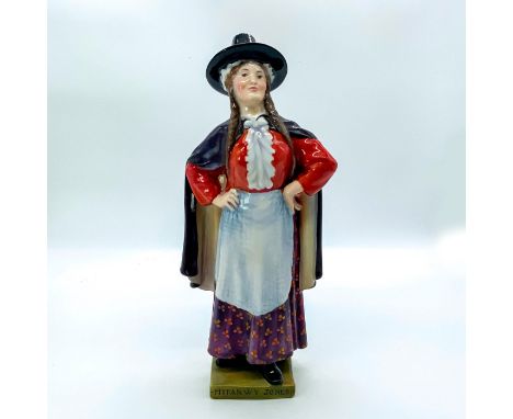Glossy finish. In red, black, and purple coloration. Also called the "The Welsh Girl" Marked 'Myfanwy Jones' to front of base