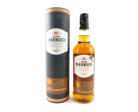 A bottle of Glen Marnoch highland single malt Scotch whisky, matured three years, in original packaging. 