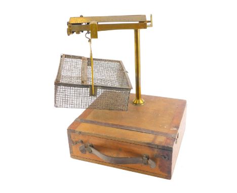 A set of Charles W Brecknell Limited sensitive type 642 fisherman's scales, in fitted case. 