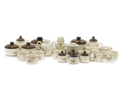 A Royal Doulton Wild Cherry pattern part dinner and tea service, to include various tureens and covers, teapot, jars, etc. 