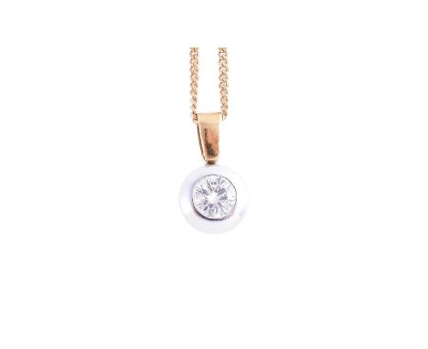 
	
		A DIAMOND PENDANT NECKLACE
		The brilliant cut diamond in a rubover setting, approximately 0.60 carats, the setting with