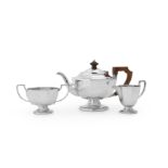 A MATCHED SILVER OCTAGONAL THREE PIECE TEA SERVICE, R.F. MOSLEY & CO.