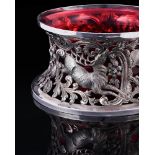AN IRISH SILVER DISH RING IN 18TH CENTURY STYLE, JOHN SMYTH