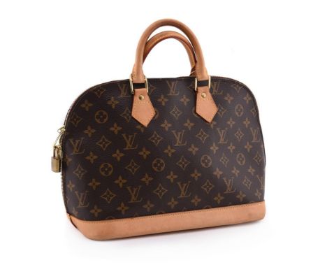 
	
		LOUIS VUITTON, MONOGRAM, ALMA HANDBAG
		With Monogram canvas exterior, leather trim, duo rolled leather handles, zipper 