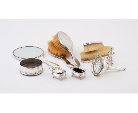 
	
		A COLLECTION OF SILVER ITEMS
		Comprising: a silver mounted five piece dressing table set by Padgett &amp; Braham Ltd., 