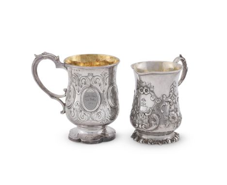 
	
		A VICTORIAN SILVER CHRISTENING MUG 
		HENRY WILKINSON &amp; CO., SHEFFIELD 1854 
		With raised oval panels on an engrave