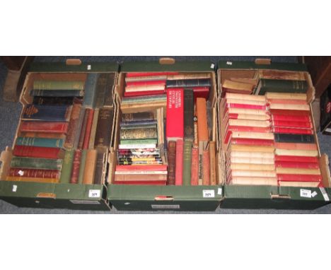 Three trays of assorted books to include: various botanical; Manual of Psychology; Loeb Classic Library, various volumes; Cha