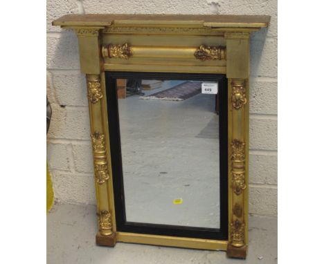 19th Century gilt foliate relief framed over-mantel mirror.