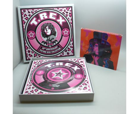 T.Rex 40th Anniversary 7" picture disc collection box set, limited edition and a T.Rex remixes CD 