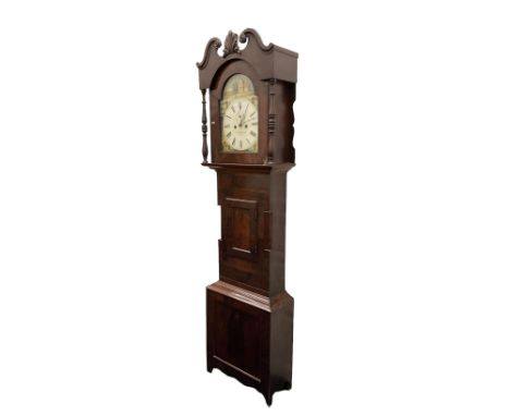 Joseph Richmond of York -  late19th century mahogany cased 30 hr longcase clock, with a swans neck pediment, break arch hood 