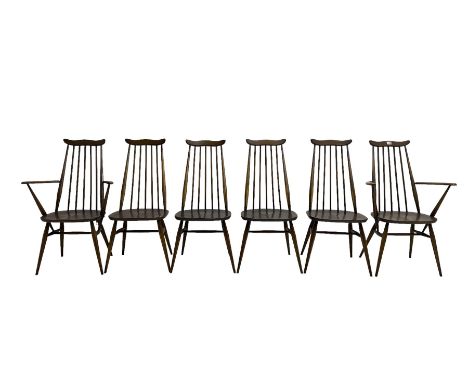 Ercol - set six elm and beech 'Windsor' stick back dining chairsDimensions: Length/Width:&nbsp;64cm&nbsp;