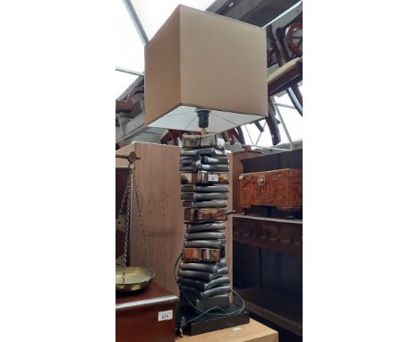 A modern table lamp. 