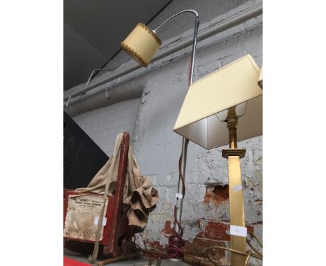 A metal adjustable standard lamp 
